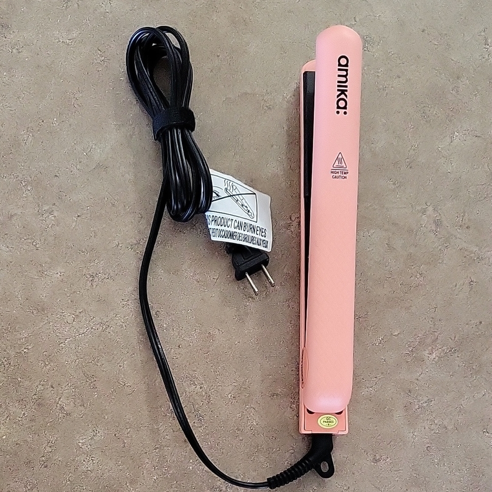 amika 1" flat iron coral color temperature control 140°-450° tested